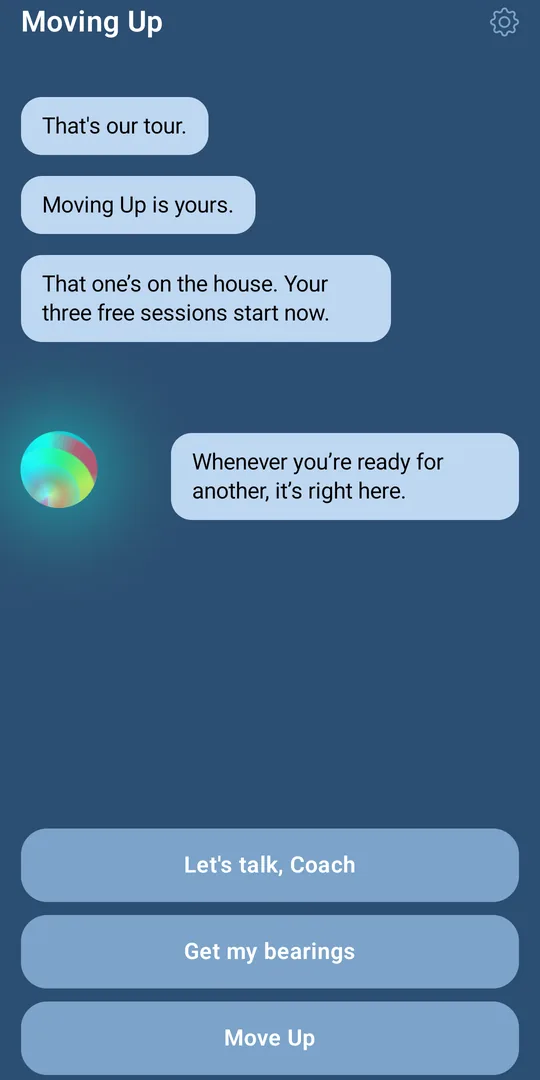 The Moving Up hub on Android