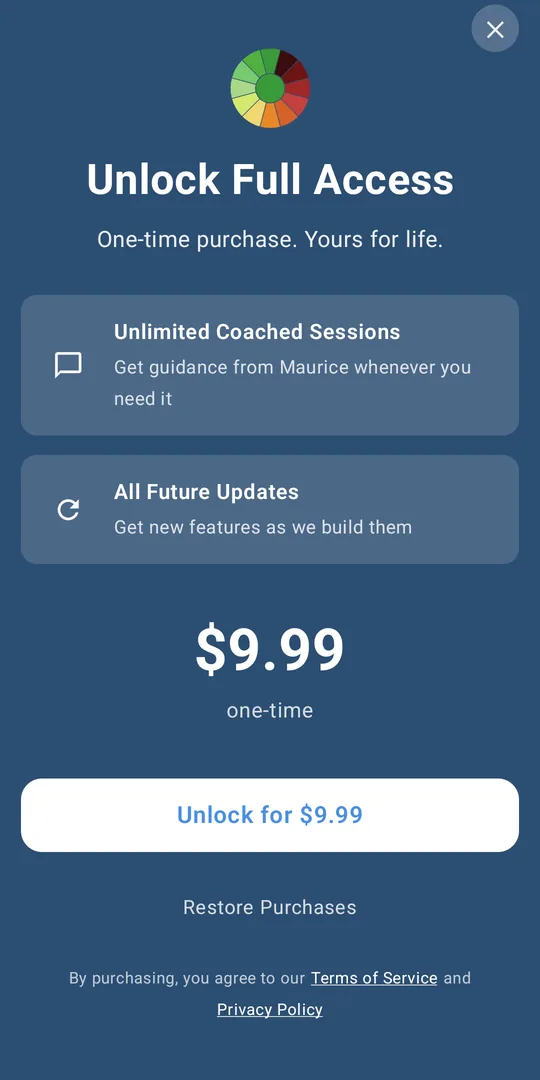 The one-time unlock screen on Android